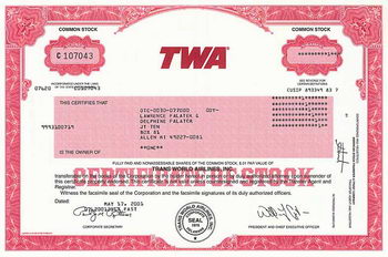 TWA Trans World Airlines Inc.