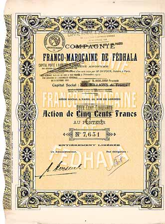 Cie. Franco-Marocaine de Fédhala S.A.