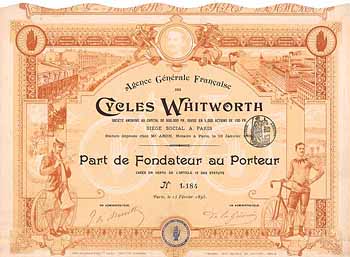 Agence Generale Francaise des Cycles Whitworth