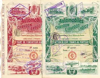 Automobiles Charron Girardot & Voigt S.A. (2 Stücke)