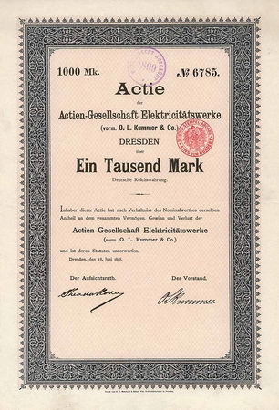 AG Elektricitätswerke (vorm. O.L. Kummer & Co.)