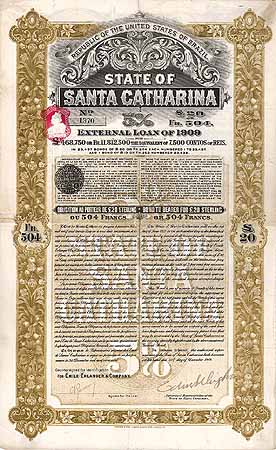 State of Santa Catharina 5 % External Loan of 1909