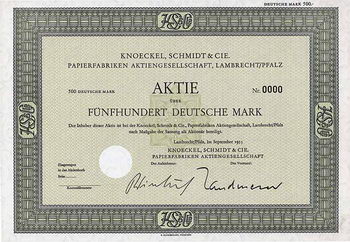 Knoeckel, Schmidt & Cie. Papierfabriken AG
