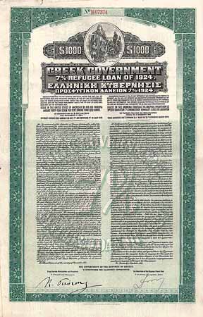Greek Government - Refugee Loan of 1924