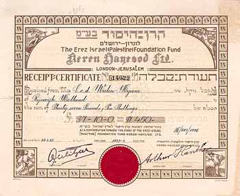 Erez Israel (Palestine) Foundation Fund Keren Hayesod Ltd.