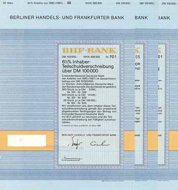 BHF-Bank Berliner Handels- und Frankfurter Bank (17 Stücke)