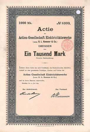 AG Elektricitätswerke (vorm. O. L. Kummer & Co.)