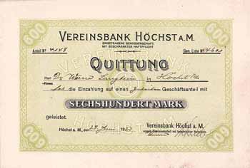 Vereinsbank Höchst a.M. eGmbH