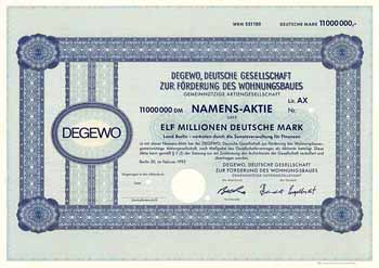 DEGEWO, Deutsche Gesellschaft zur Förderung des Wohnungsbaues gemeinnützige AG