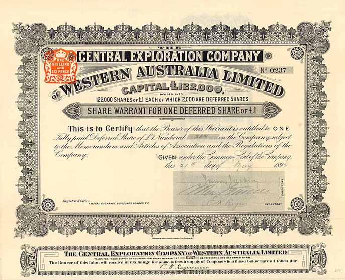 Central Exploration Co. of Western Australia Ltd.