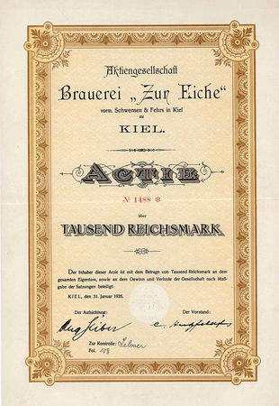 AG Brauerei "Zur Eiche" vorm. Schwensen & Fehrs