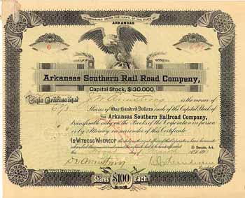 Arkansas Southern Railroad (Capital Stock $ 130,000)