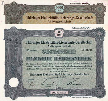 Thüringer Elektricitäts-Lieferungs-Gesellschaft (3 Stücke)