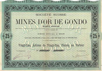 Soc. Suisse des Mines d'Or de Gondo S.A.