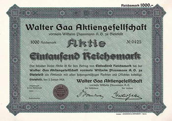 Walter Gaa AG vormals Wilhelm Plassmann AG