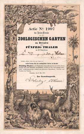 Actien-Verein für den Zoologischen Garten zu Dresden (ohne Gültigkeitsstempel)