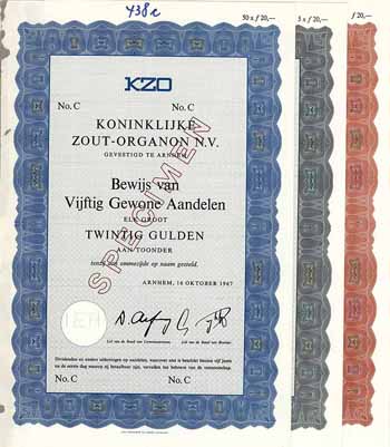 KZO Koninklijke Zout-Organon N.V. (3 Stücke)