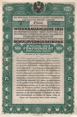 Republik Österreich (Wohnbauanleihe 1931)