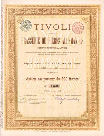 TIVOLI Brasserie de Bières Allemandes S.A.