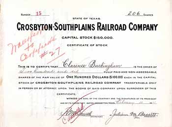 Crosbyton-Southplains Railroad