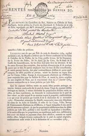 Königreich Frankreich Édit de Décembre 1764 (Shakespeare 642, R2)