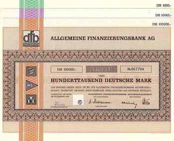 Allgemeine Finanzierungsbank AG (5 Stücke)