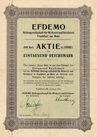EFDEMO AG für Wirkerei und Strickerei