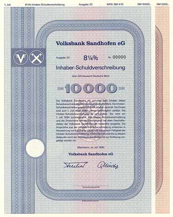 Volksbank Sandhofen eG (2 Stücke)