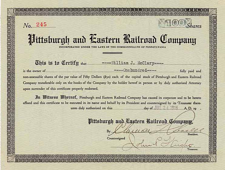 Pittsburgh & Eastern Railroad