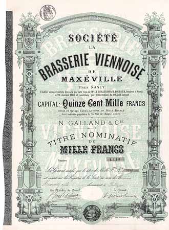Soc. La Brasserie Viennoise de Maxéville N. Galland & Cie.