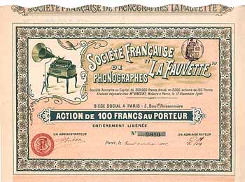 Soc. Francaise de Phonographes “La Fauvette”