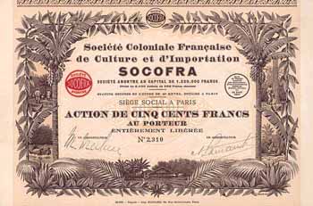 Soc. Coloniale Francaise de Culture et d’Importation SOCOFRA