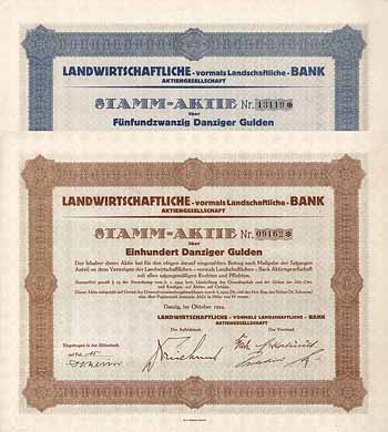Landwirtschaftliche - vormals Landschaftliche - Bank AG (2 Stücke)