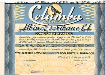 Columba Cafes y Chocolates Albino Escribano S.A.