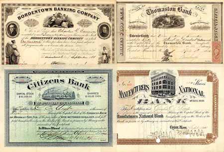 USA Banken vor 1900 - Konvolut (13 Stücke)