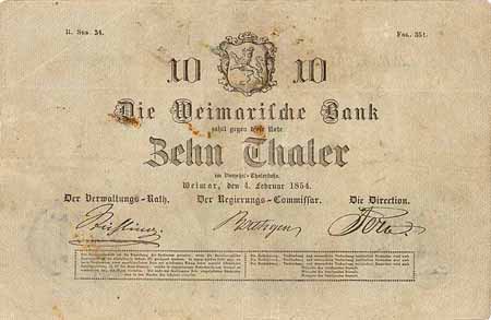 Großherzogtum Sachsen-Weimar-Eisenach - Weimarische Bank