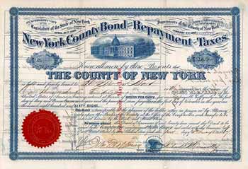 County of New York, Bond for the Repayment of Taxes