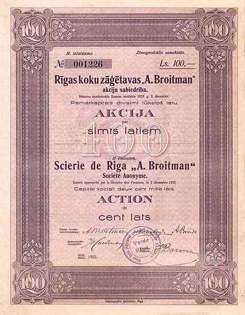 Scierie de Riga A. Broitman S.A.
