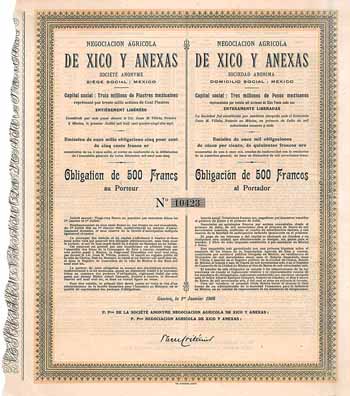 Negociacion Agricola de Xico y Anexas S.A.