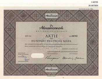 Alexanderwerk AG (3 Stücke)