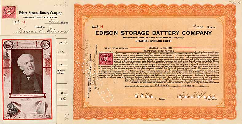 Edison Storage Battery Co. (OU Thomas A. Edison)