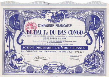 Cie. Francaise du Haut & du Bas Congo S.A. Agricole Industrielle et Commerciale de l’Afrique Equatoriale