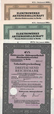Elektrowerke AG (Reichselektrowerke) (5 Stücke)