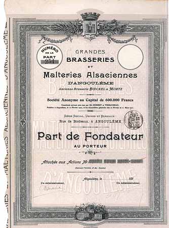 Grandes Brasseries et Malteries Alsaciennes d’Angouleme S.A. (Große Elsässische Brauereien und Mälzereien AG vorm. Brauerei Boeckel & Mortz)