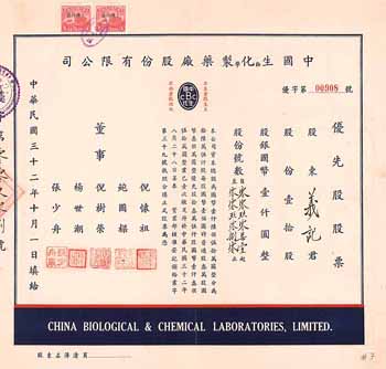 China Biological & Chemical Laboratories Ltd.