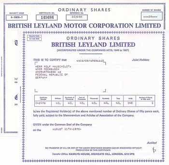 British Leyland Motor Corp.-  Konvolut (2 Stücke)