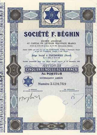 Societe F. Béghin S.A.