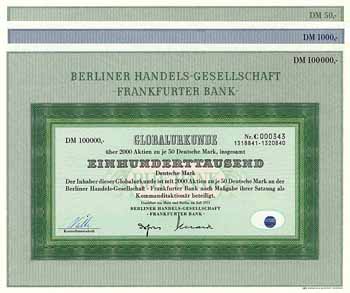 Berliner Handels-Gesellschaft - Frankfurter Bank (3 Stücke)