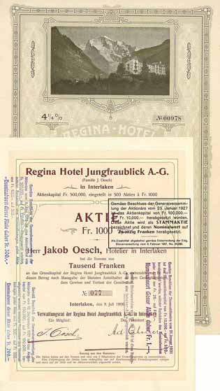 Regina Hotel Jungfraublick AG (Familie J. Oesch) (2 Stücke)
