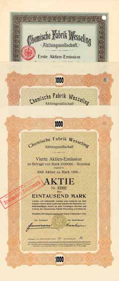 Chemische Fabrik Wesseling AG (3 Stücke)